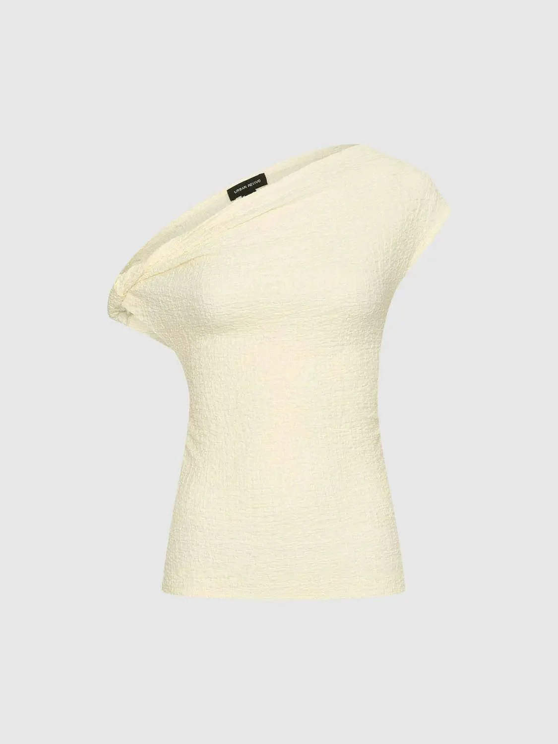 One Shoulder Skinny Fit Stretch Fabric T-Shirts