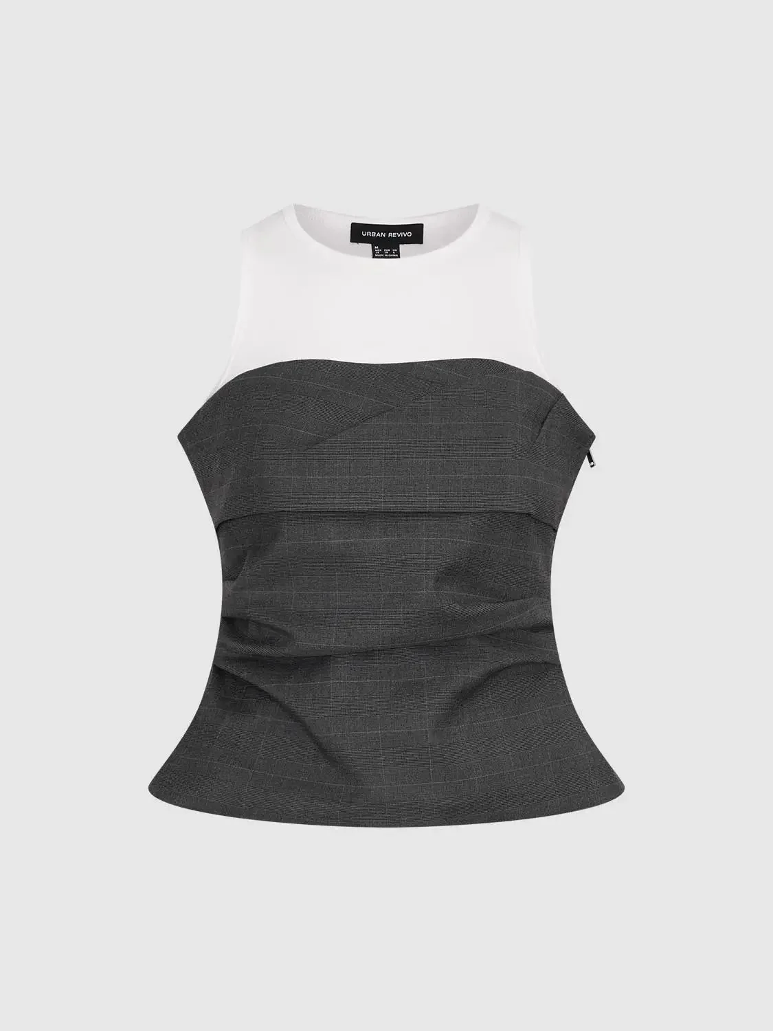 Cotton-Blend Layered Ruched Two-In-One Tank Top