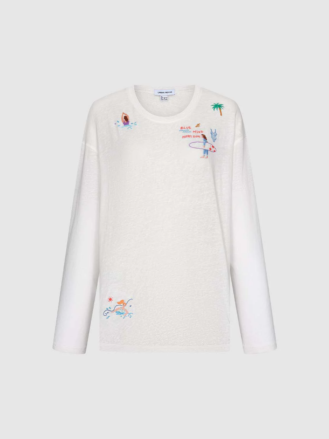 1017-cotton-embroidered-palm-print-long-sleeve-t-shirt-7.webp Cotton Embroidered Palm Print Long Sleeve T Shirt