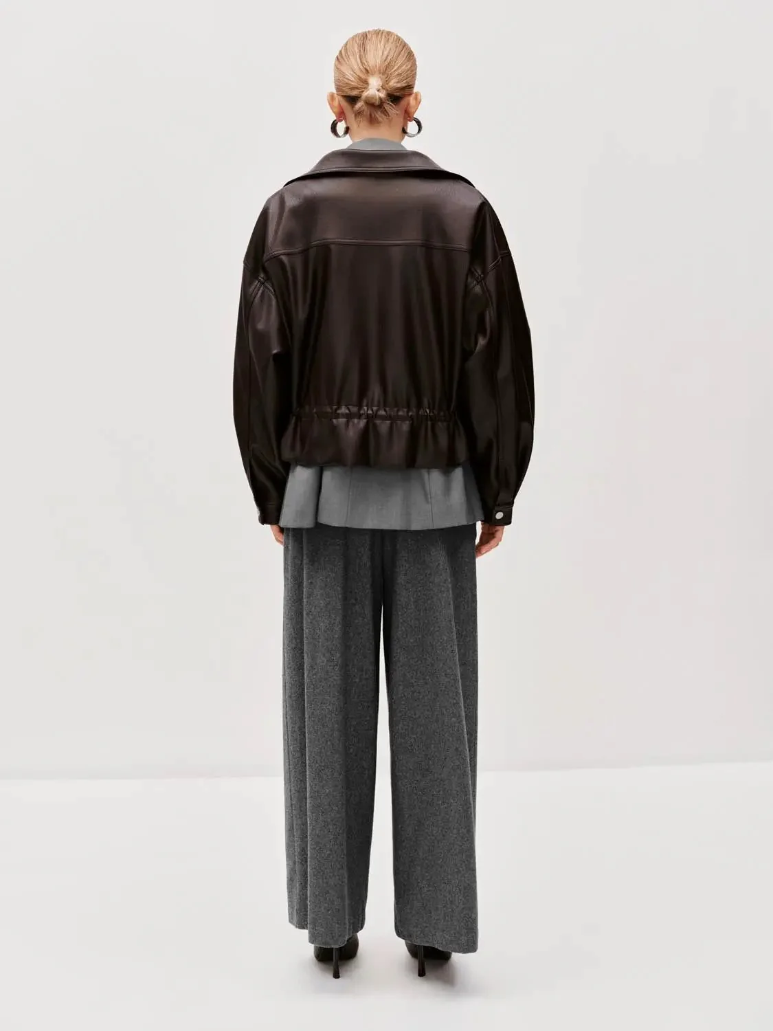 10206-leather-look-drawstring-pockets-bomber-jacket-6.webp Leather Look Drawstring Pockets Bomber Jacket