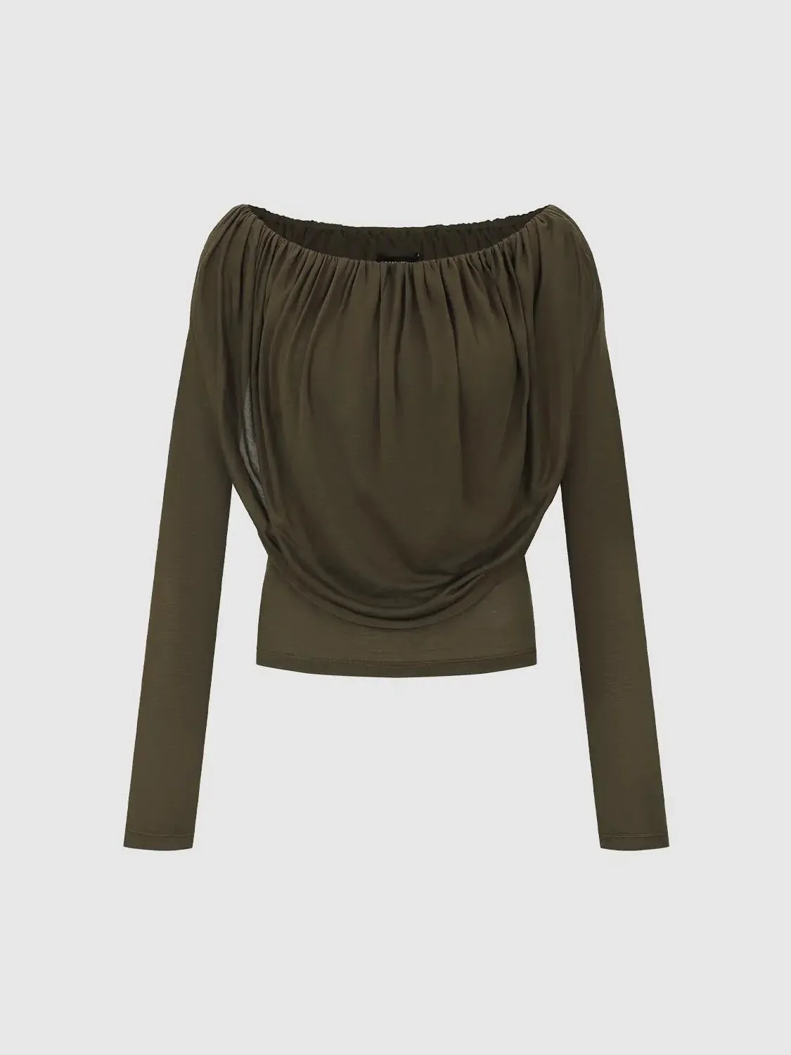 10221-lyocell-one-shoulder-ruched-long-sleeve-top-7.webp Lyocell One Shoulder Ruched Long Sleeve Top
