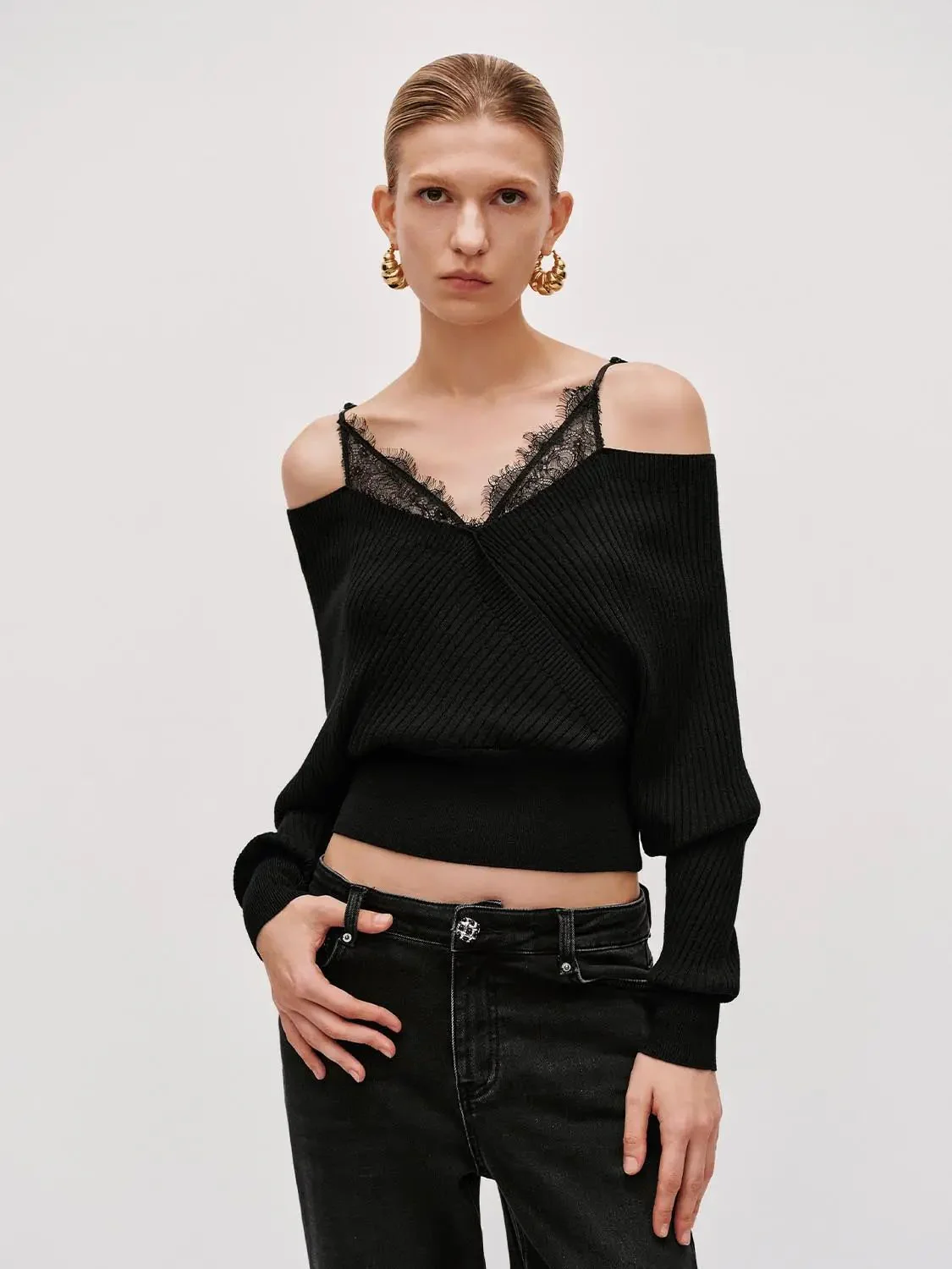 10242-luxurious-bardot-off-shoulder-lace-trim-knit-top-9.webp Luxurious Bardot Off Shoulder Lace Trim Knit Top