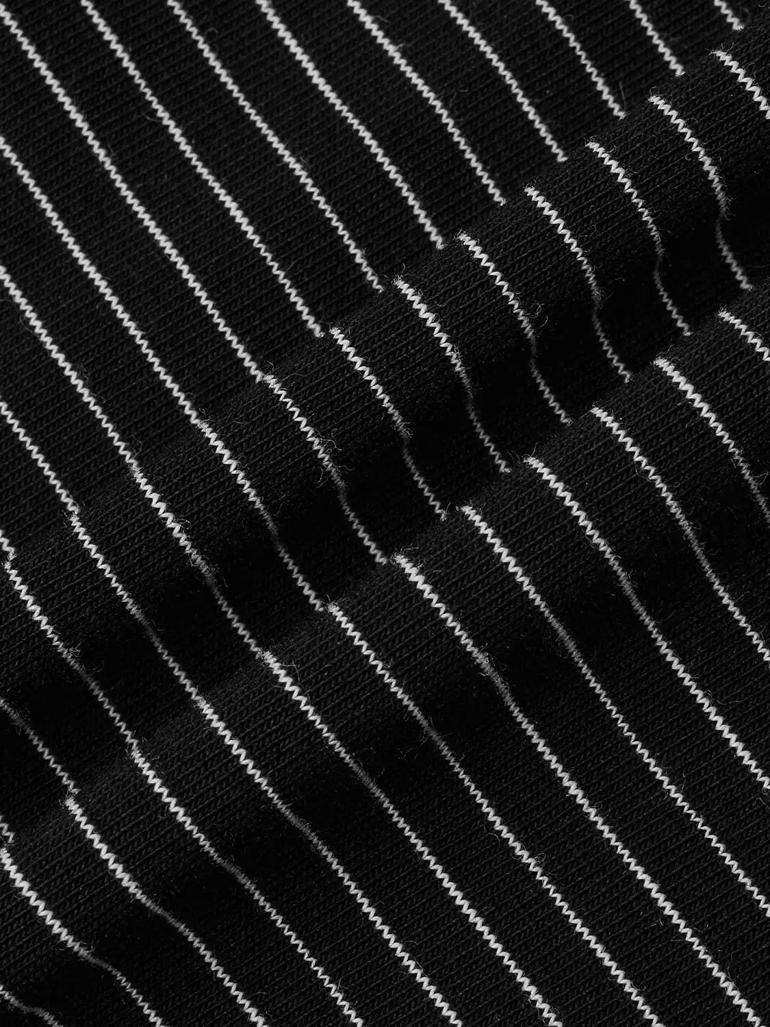 Striped Tie Detail Foldover Boat Neck T-Shirts