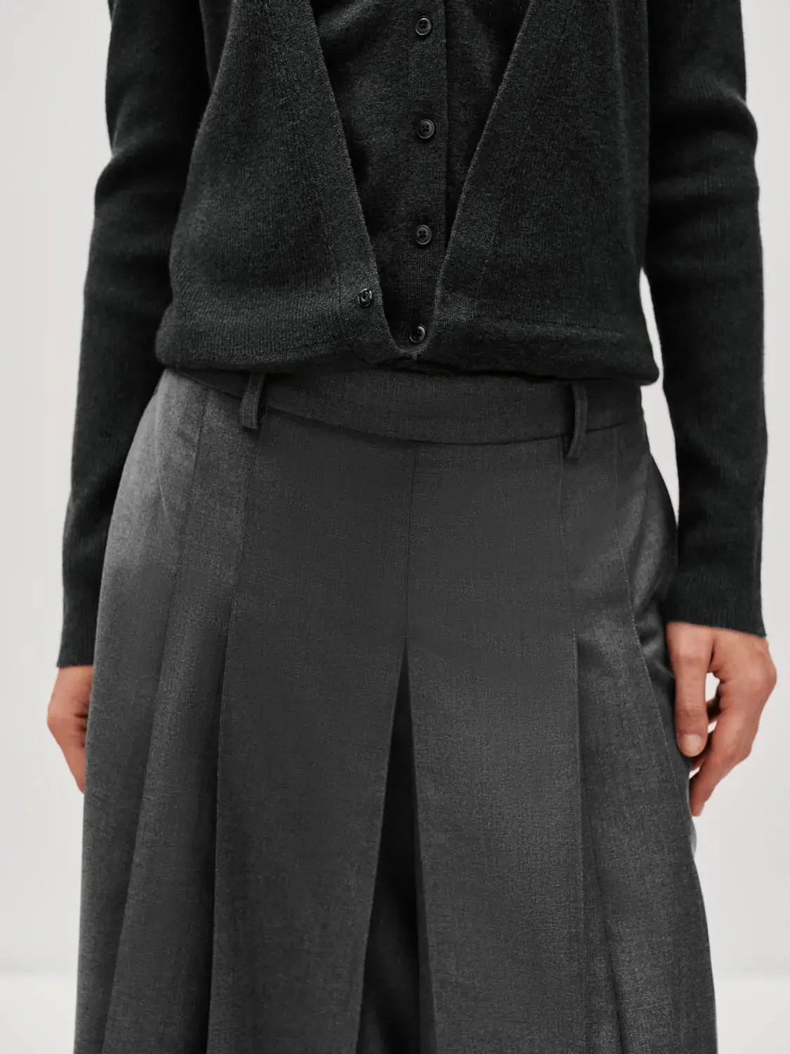Capri Pleated Wide Leg Tailored Soft Woven Pants