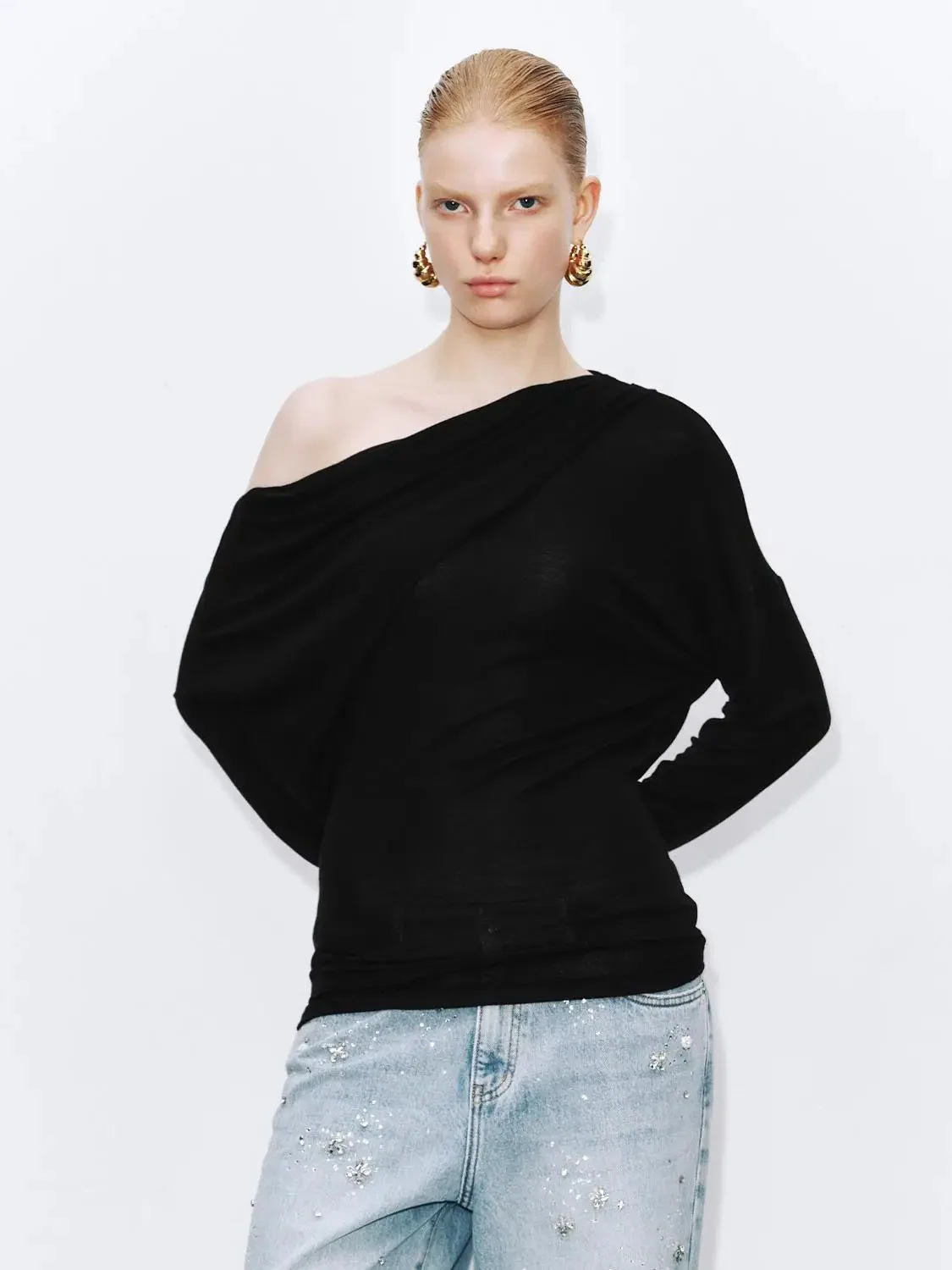 10370-lyocell-wool-blend-one-shoulder-long-sleeve-top-9.webp Lyocell Wool Blend One Shoulder Long Sleeve Top