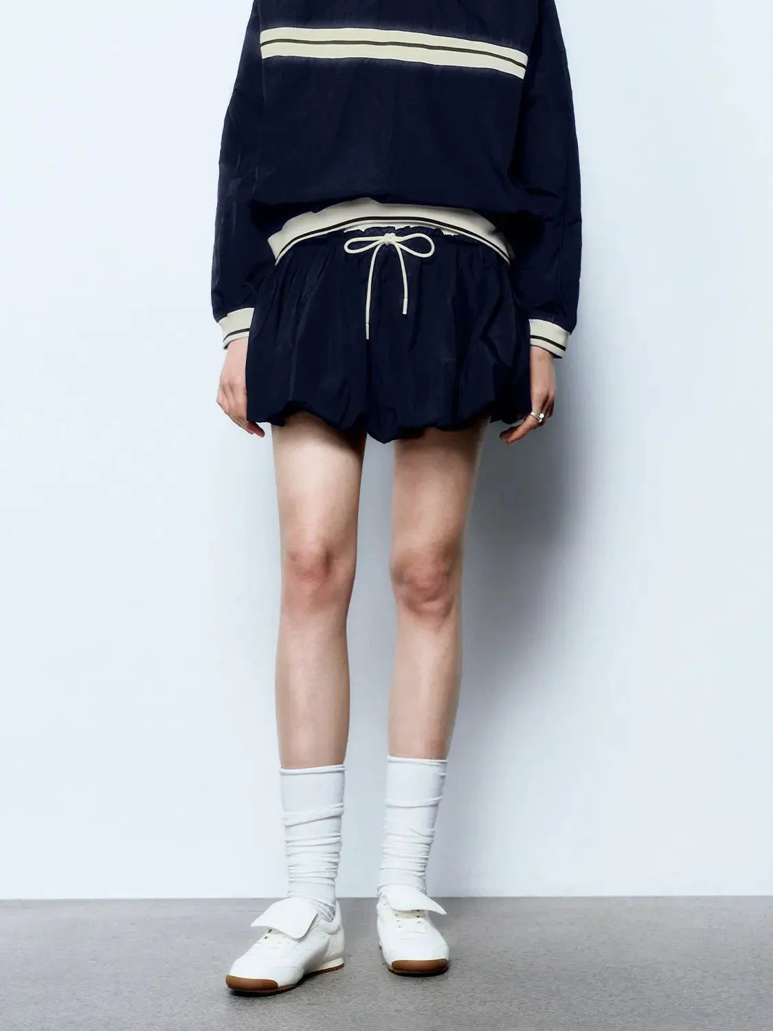 10429-navy-drawstring-a-line-white-trim-bubble-skirt-1.webp Navy Drawstring A-Line White Trim Bubble Skirt