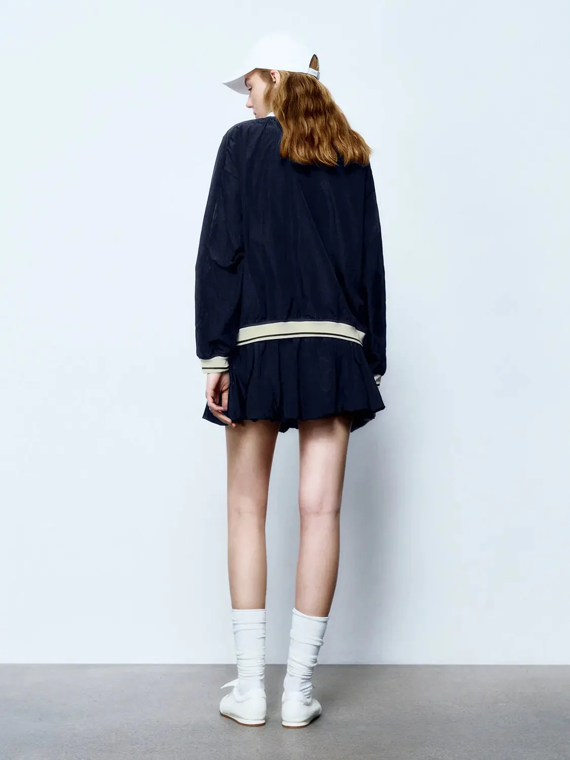 10429-navy-drawstring-a-line-white-trim-bubble-skirt-5.webp Navy Drawstring A-Line White Trim Bubble Skirt