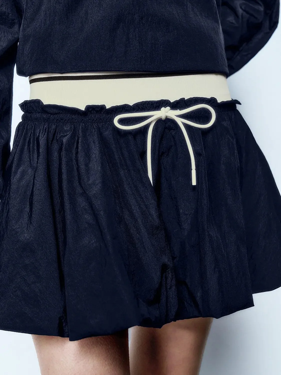 10429-navy-drawstring-a-line-white-trim-bubble-skirt-6.webp Navy Drawstring A-Line White Trim Bubble Skirt