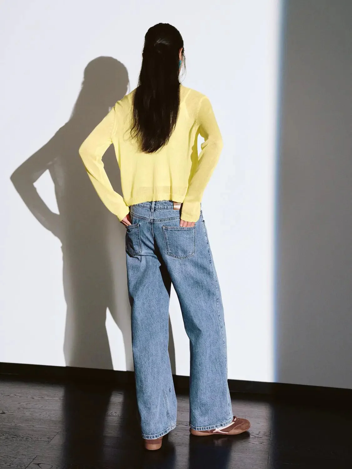 Lemon Embroidered Sheer Lightweight Knit Cardigan