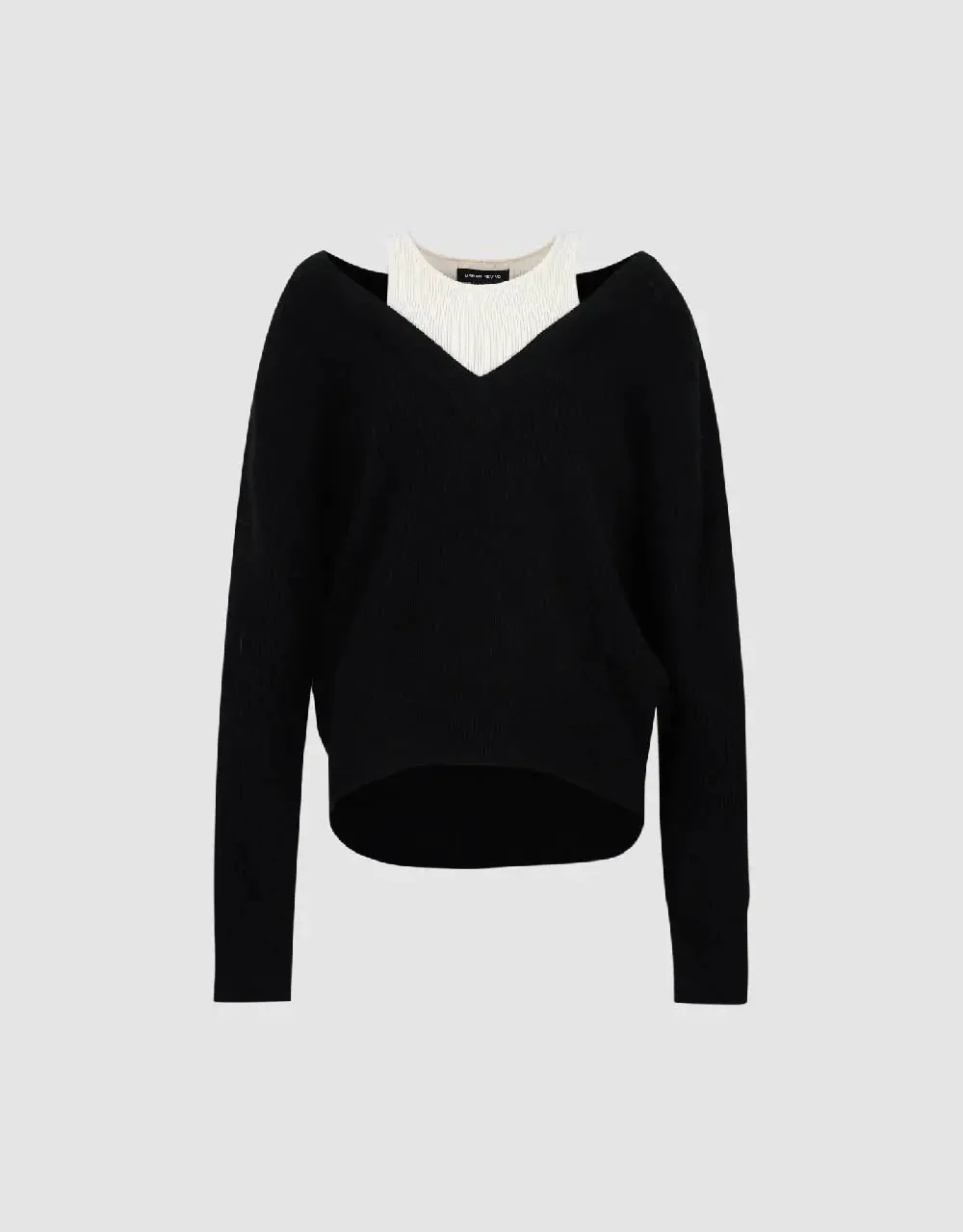 V-Neck Cozy Rabbit Hair Wool Knit Sweater