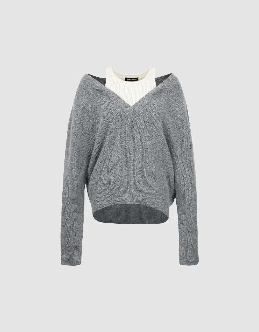 V-Neck Cozy Rabbit Hair Wool Knit Sweater