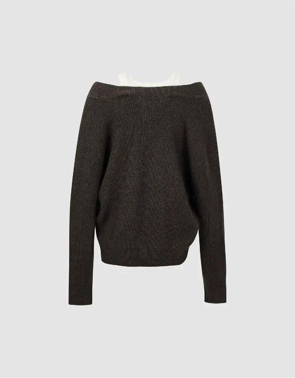 V-Neck Cozy Rabbit Hair Wool Knit Sweater