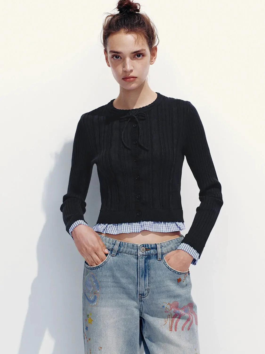 10764-2-in-1-textured-ribbed-bow-collar-cropped-knit-cardigans-1.webp 2 In 1 Textured Ribbed Bow Collar Cropped Knit Cardigans