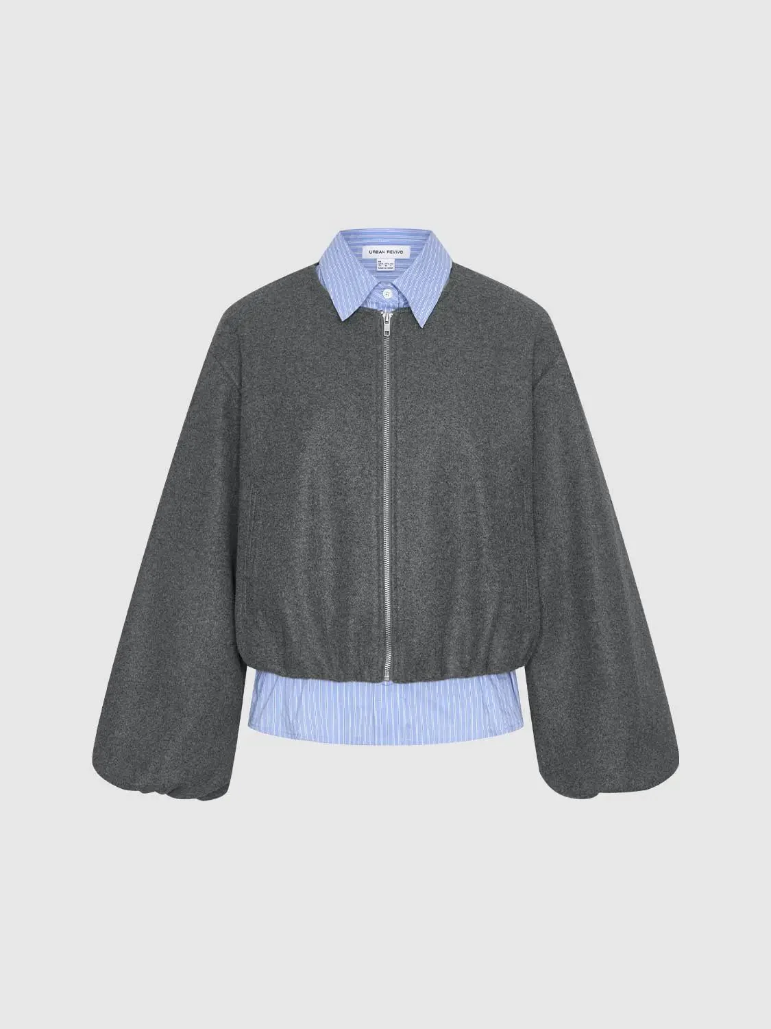 10781-2-in-1-collared-bomber-with-striped-panel-jackets-15.webp 2 In 1 Collared Bomber With Striped Panel Jackets
