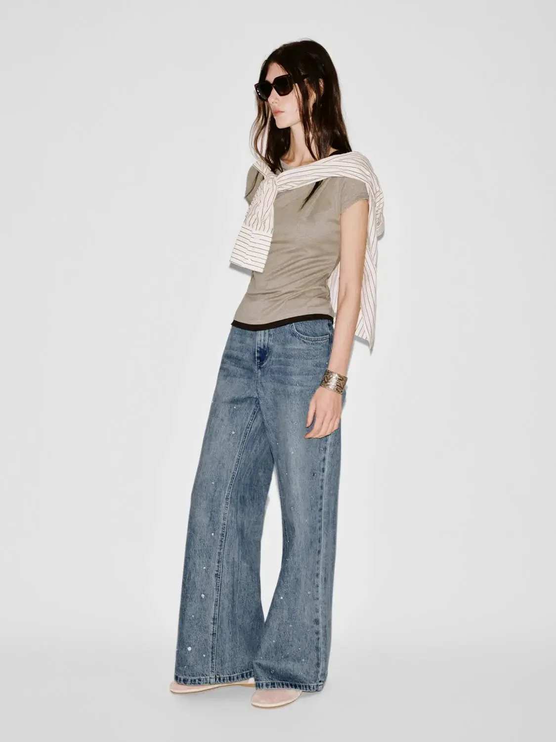 10869-2-in-1-contrast-asymmetric-ruched-t-shirts-5.webp 2 In 1 Contrast Asymmetric Ruched T Shirts