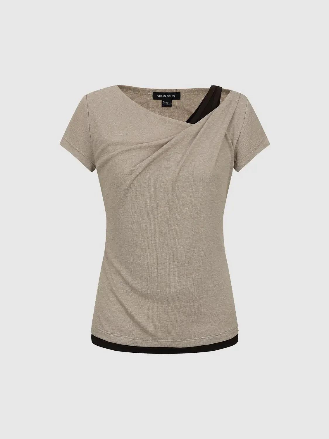 10869-2-in-1-contrast-asymmetric-ruched-t-shirts-7.webp 2 In 1 Contrast Asymmetric Ruched T Shirts
