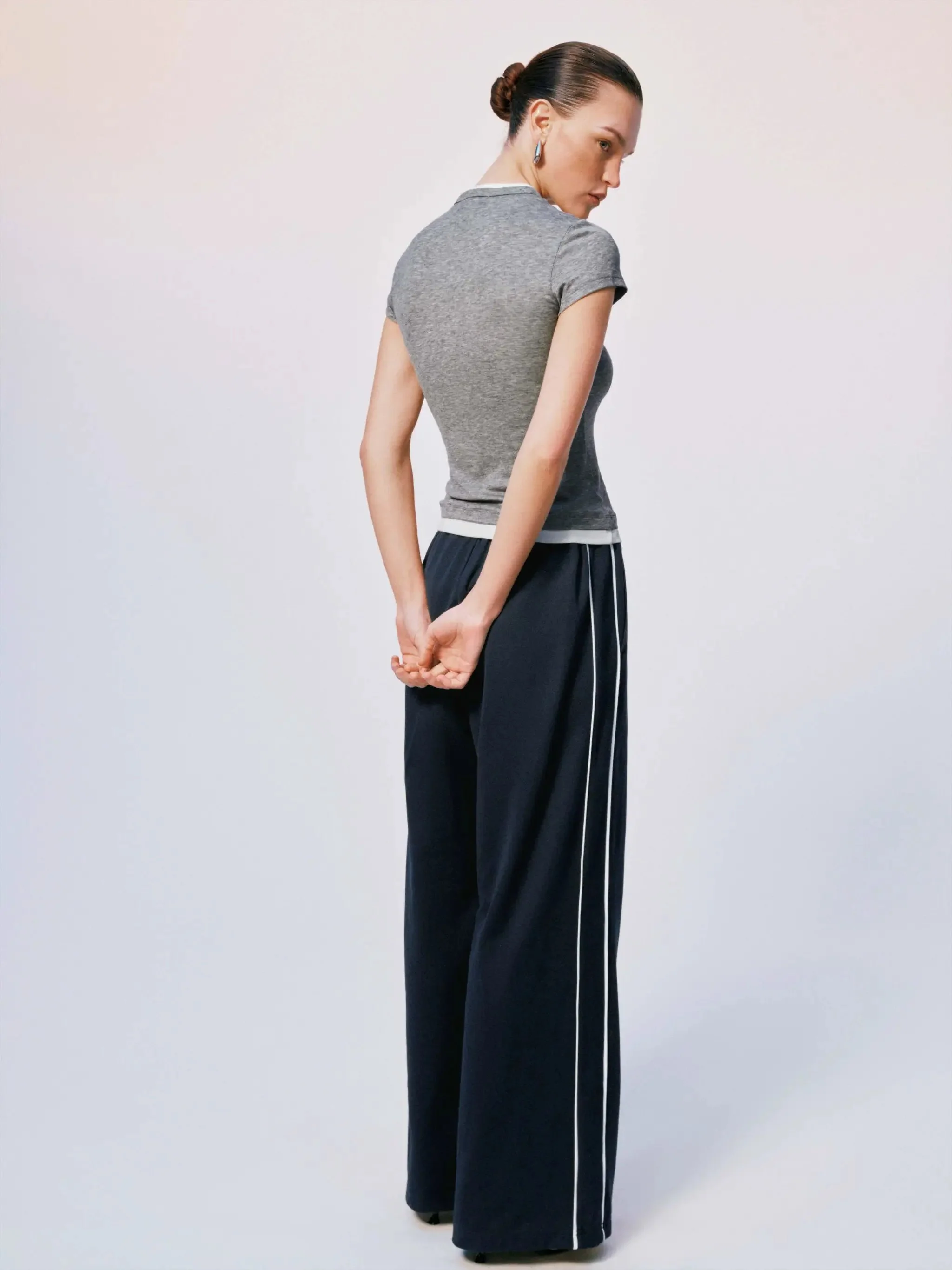 Lyocell 2 In 1 Contrast Henley Neck T Shirts