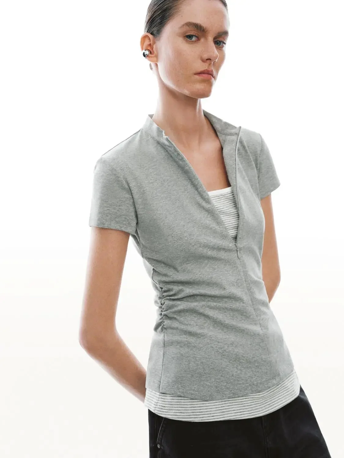 10923-cotton-ruched-2-in-1-nipped-waist-t-shirts-2.webp Cotton Ruched 2 In 1 Nipped Waist T Shirts