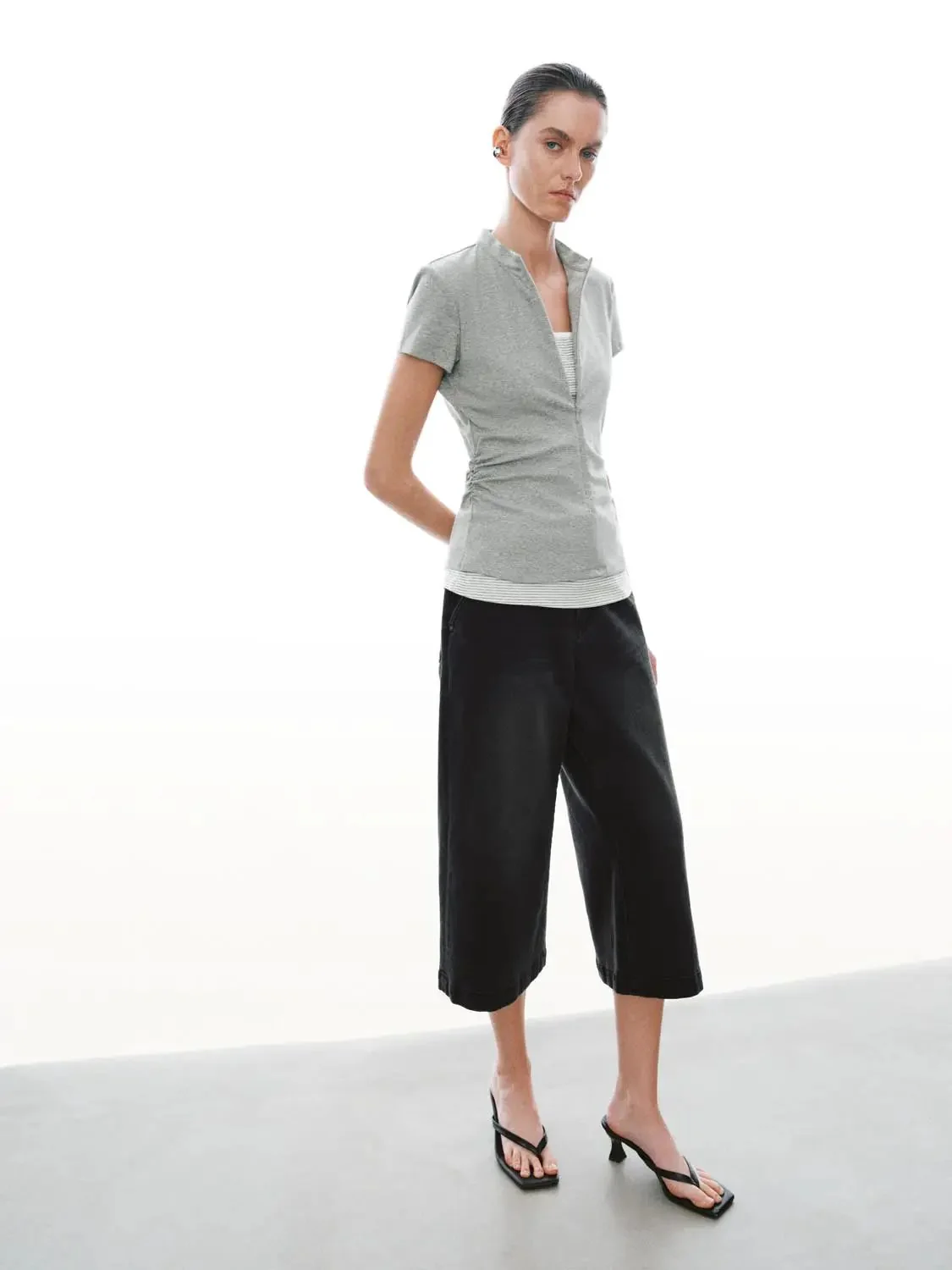 10923-cotton-ruched-2-in-1-nipped-waist-t-shirts-5.webp Cotton Ruched 2 In 1 Nipped Waist T Shirts