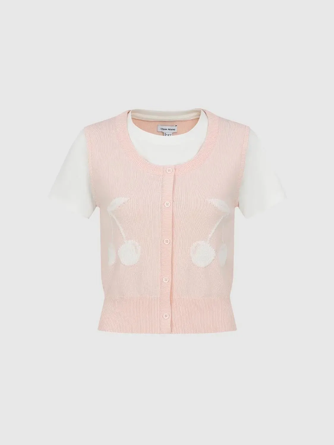Cotton 2 In 1 Contrast Knitted T Shirts