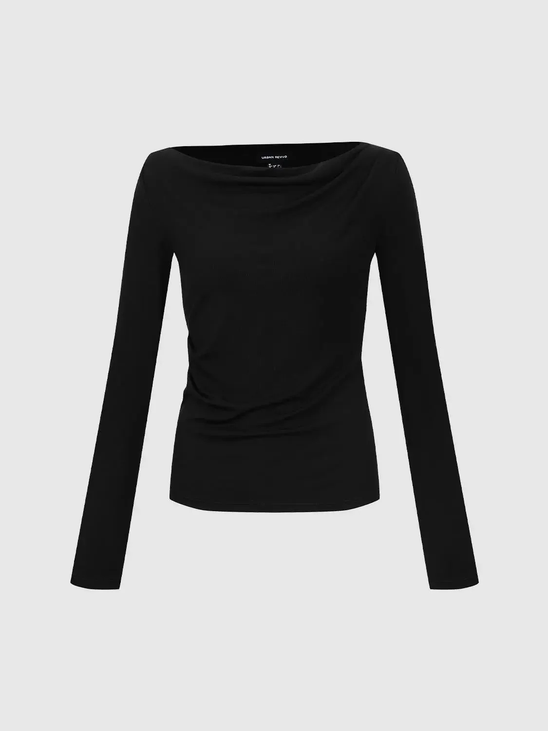 11-lyocell-off-shoulder-draped-ruched-long-sleeve-t-shirts-15.webp Lyocell Off Shoulder Draped Ruched Long Sleeve T Shirts