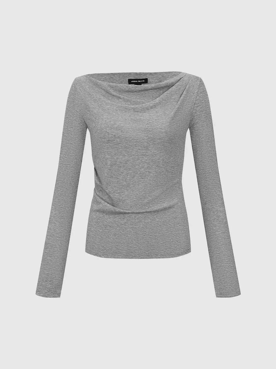 11-lyocell-off-shoulder-draped-ruched-long-sleeve-t-shirts-7.webp Lyocell Off Shoulder Draped Ruched Long Sleeve T Shirts
