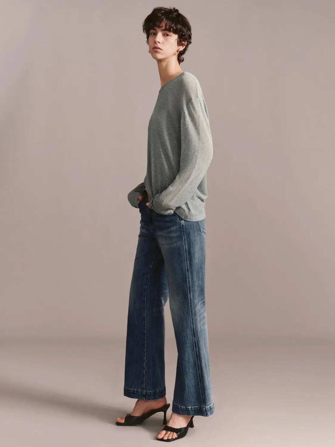 Soft Knitted Long Sleeve 2 In 1 Casual T Shirt