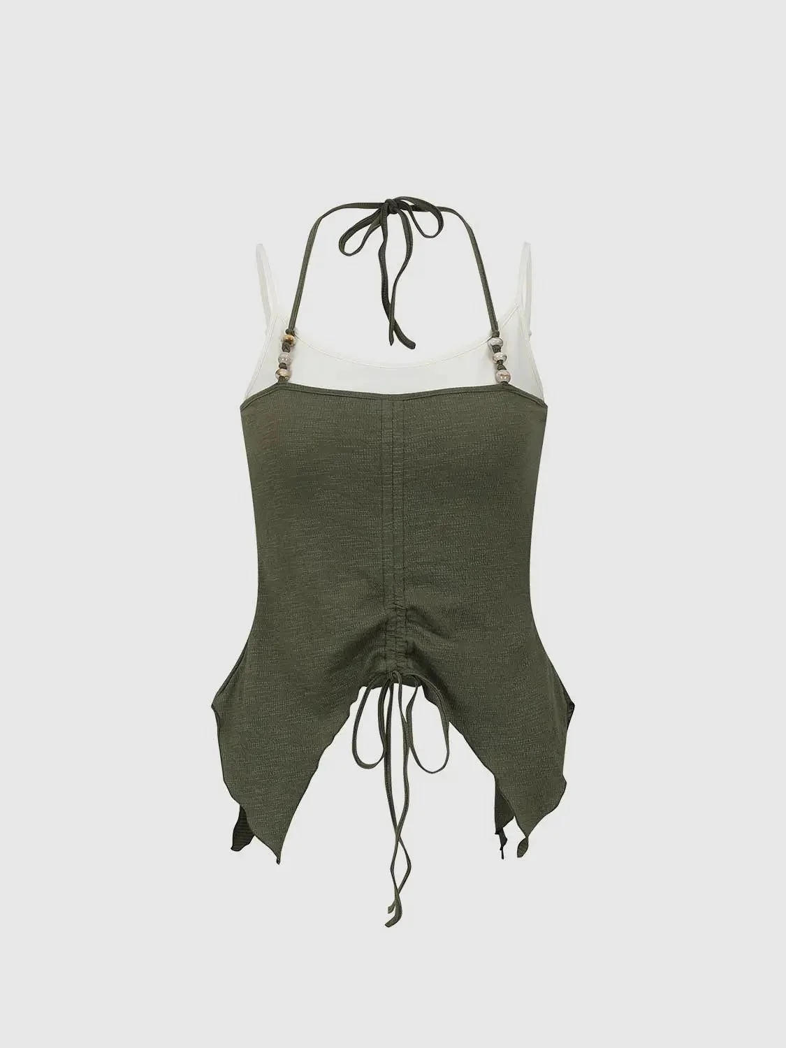 11012-2-in-1-halter-neck-shirring-detail-tank-tops-7.webp 2 In 1 Halter Neck Shirring Detail Tank Tops