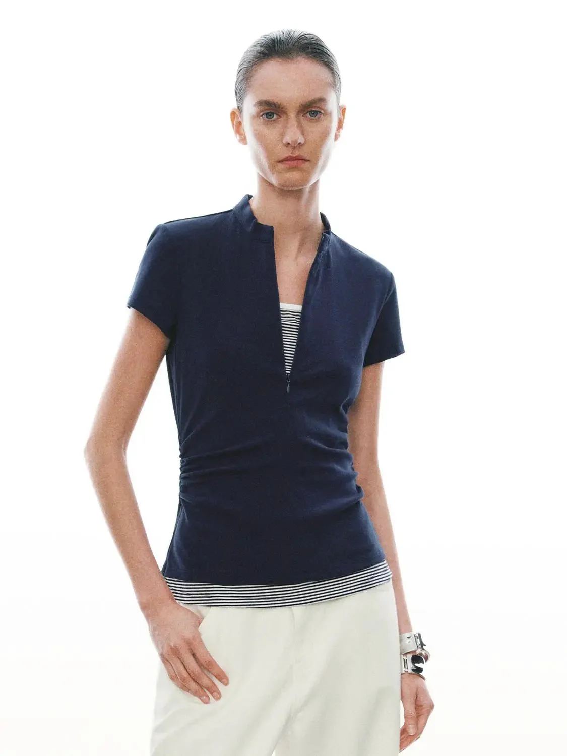 11029-nipped-waist-ruched-2-in-1-cotton-blend-t-shirt-1.webp Nipped-Waist Ruched 2 In 1 Cotton Blend T Shirt