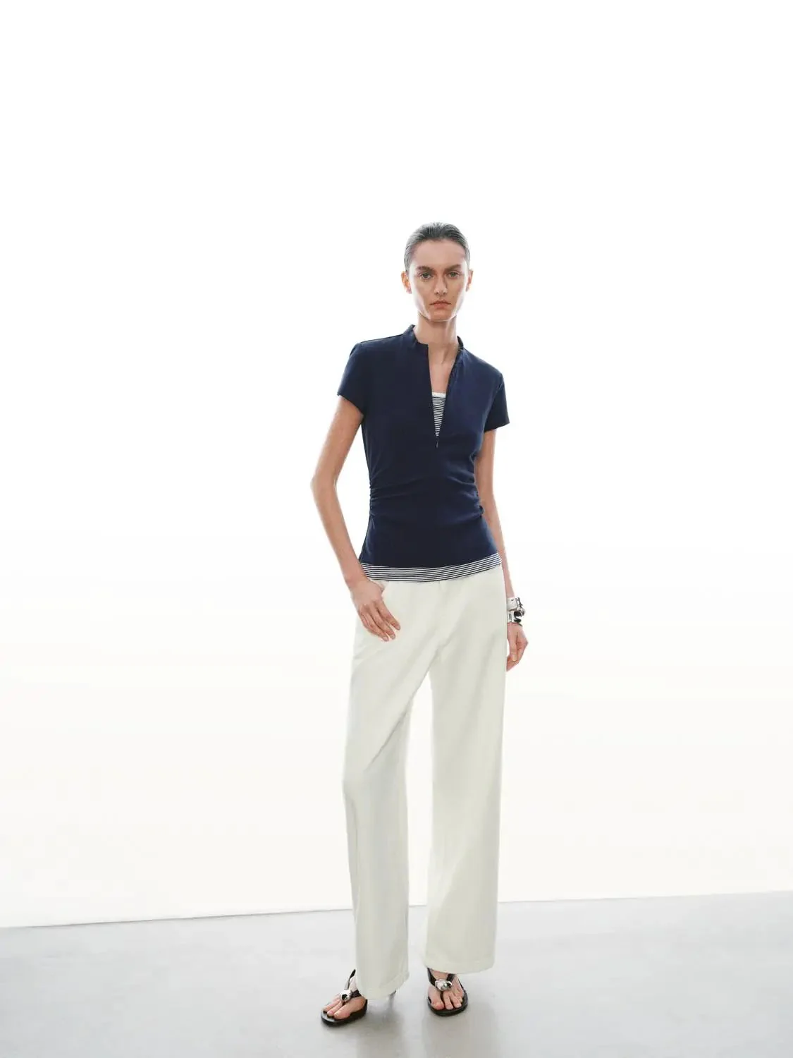 11029-nipped-waist-ruched-2-in-1-cotton-blend-t-shirt-4.webp Nipped-Waist Ruched 2 In 1 Cotton Blend T Shirt