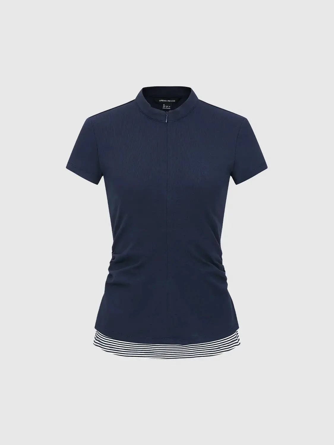 11029-nipped-waist-ruched-2-in-1-cotton-blend-t-shirt-7.webp Nipped-Waist Ruched 2 In 1 Cotton Blend T Shirt