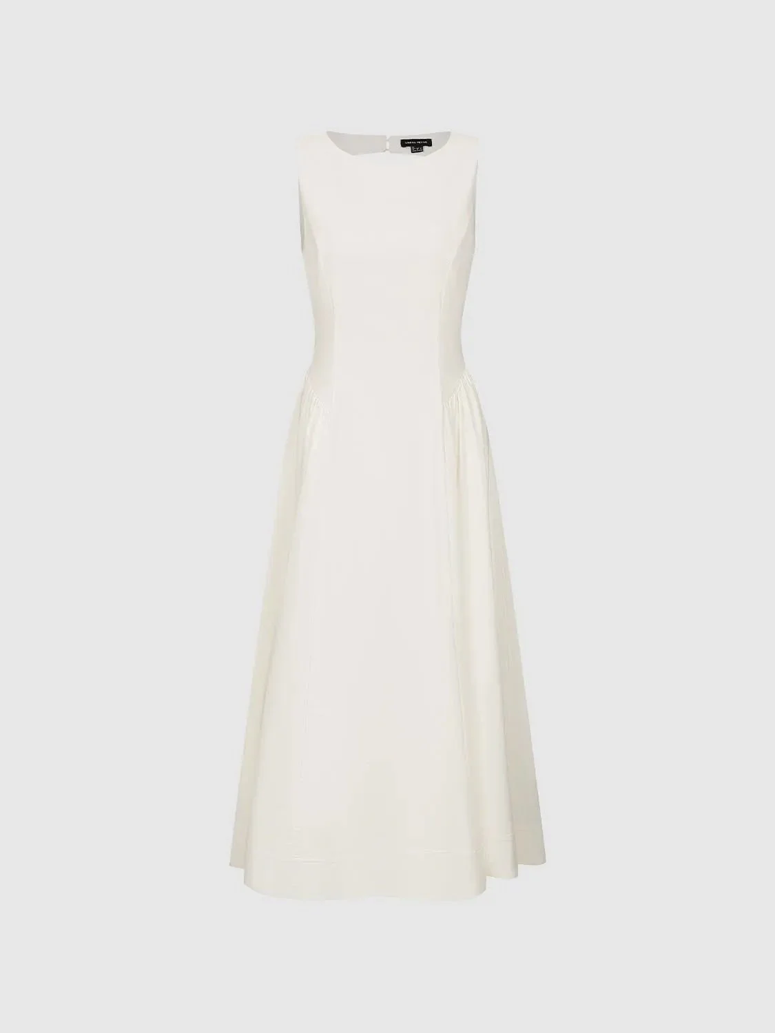 Crepe Open-Back Sleeveless A-Line Midi Dresses