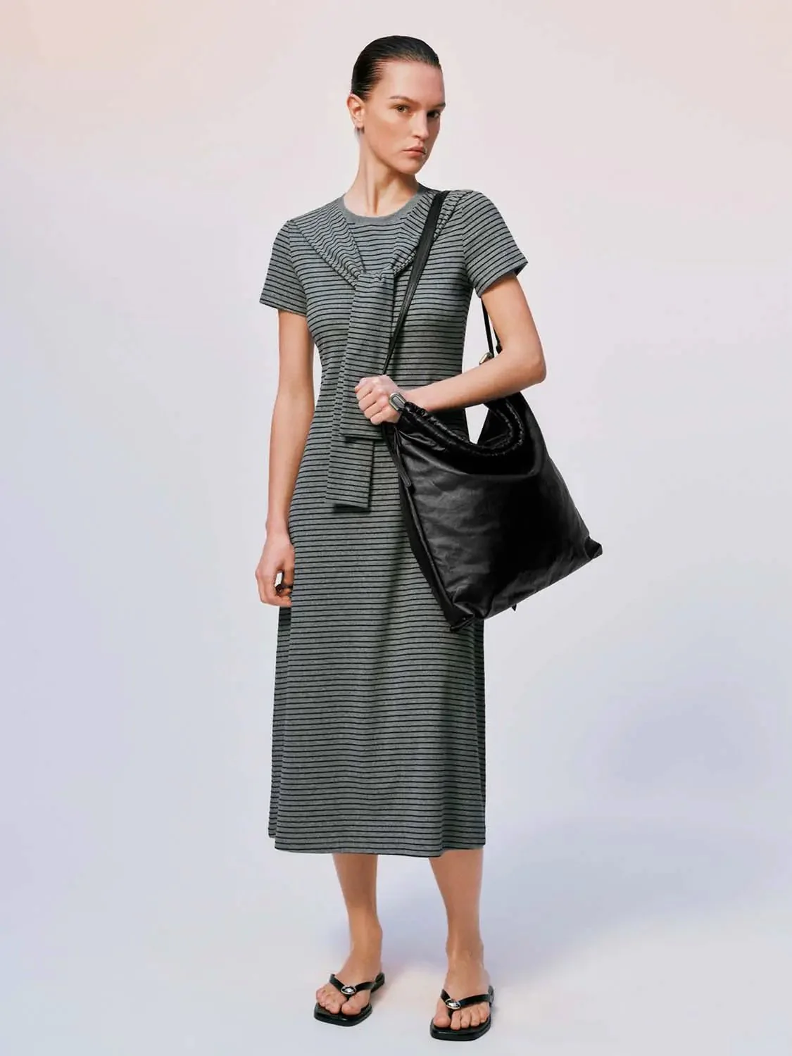 111-striped-shawl-detail-cotton-a-line-midi-dress-18.webp Striped Shawl-Detail Cotton A-Line Midi Dress