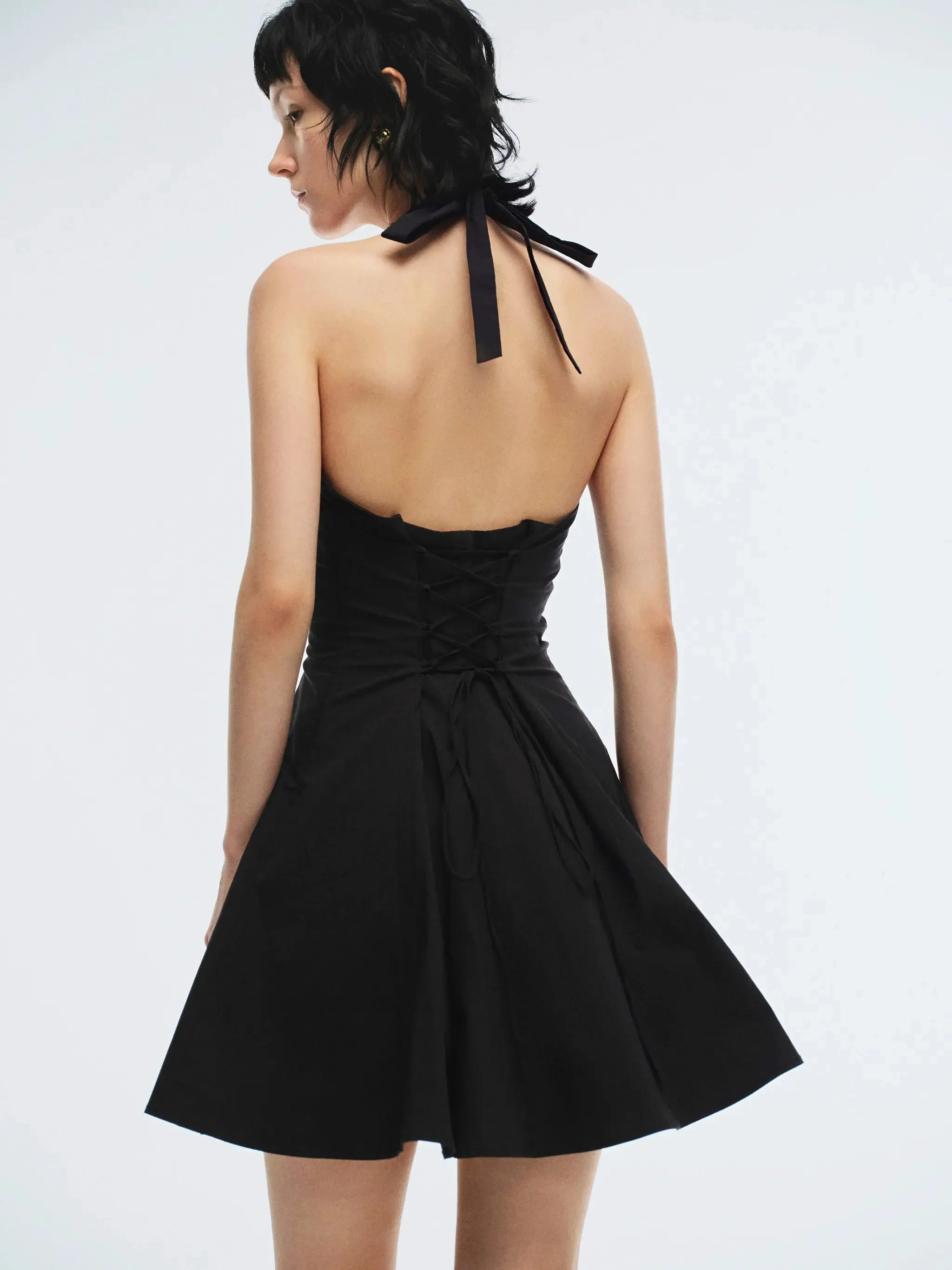 11106-cotton-blend-halter-neck-a-line-mini-dresses-2.webp Cotton Blend Halter Neck A-line Mini Dresses