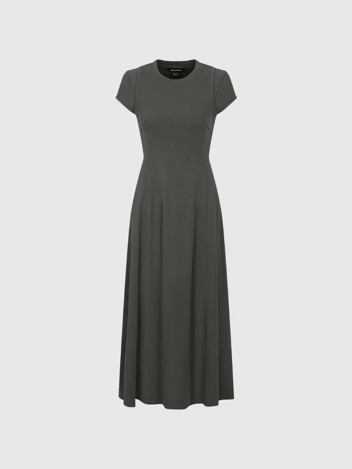 11112-cotton-olive-green-short-sleeve-aline-midi-dresses-7.webp Cotton Olive Green Short Sleeve Aline Midi Dresses
