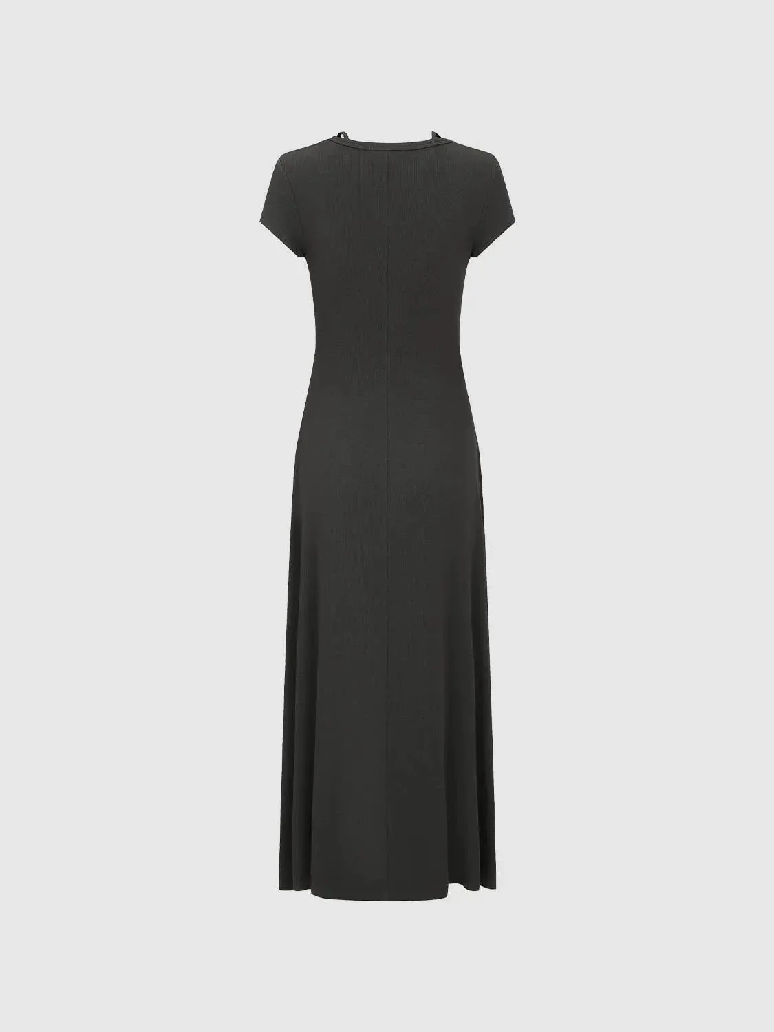 11136-square-neck-ruched-short-sleeve-stretch-jersey-midi-dresses-2.webp Square Neck Ruched Short Sleeve Stretch Jersey Midi Dresses