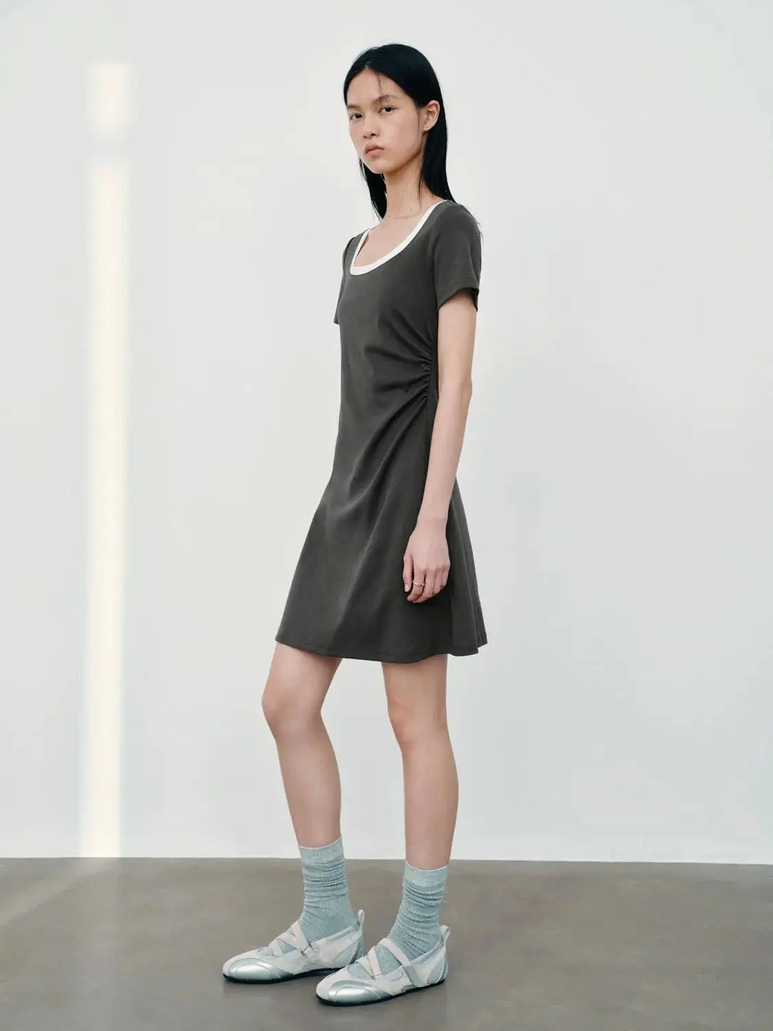 11184-cotton-blend-aline-scoop-neck-short-sleeve-dresses-4.webp Cotton Blend Aline Scoop Neck Short Sleeve Dresses