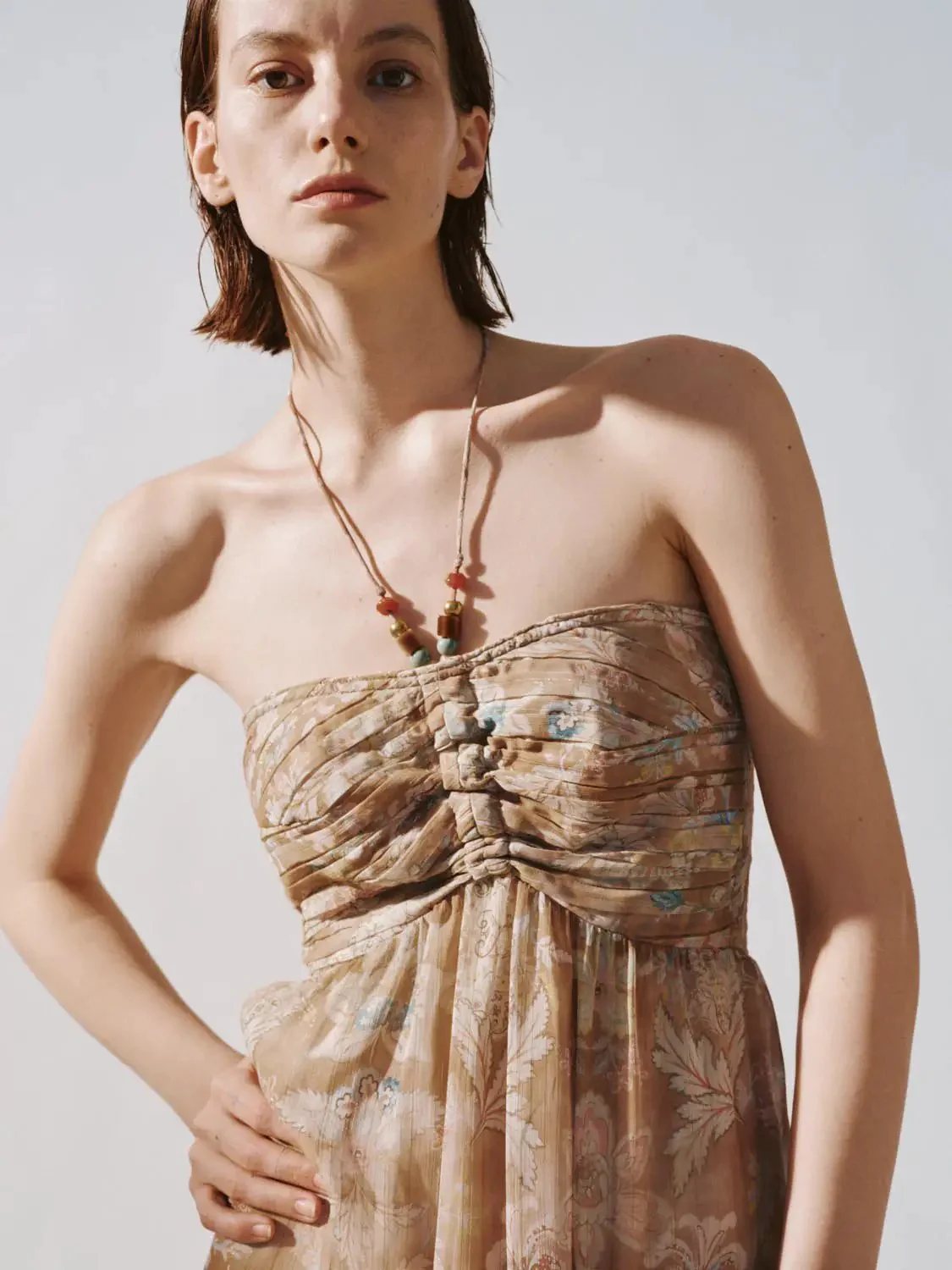 Halter Neck Printed A Line Midi Dresses Floral Print