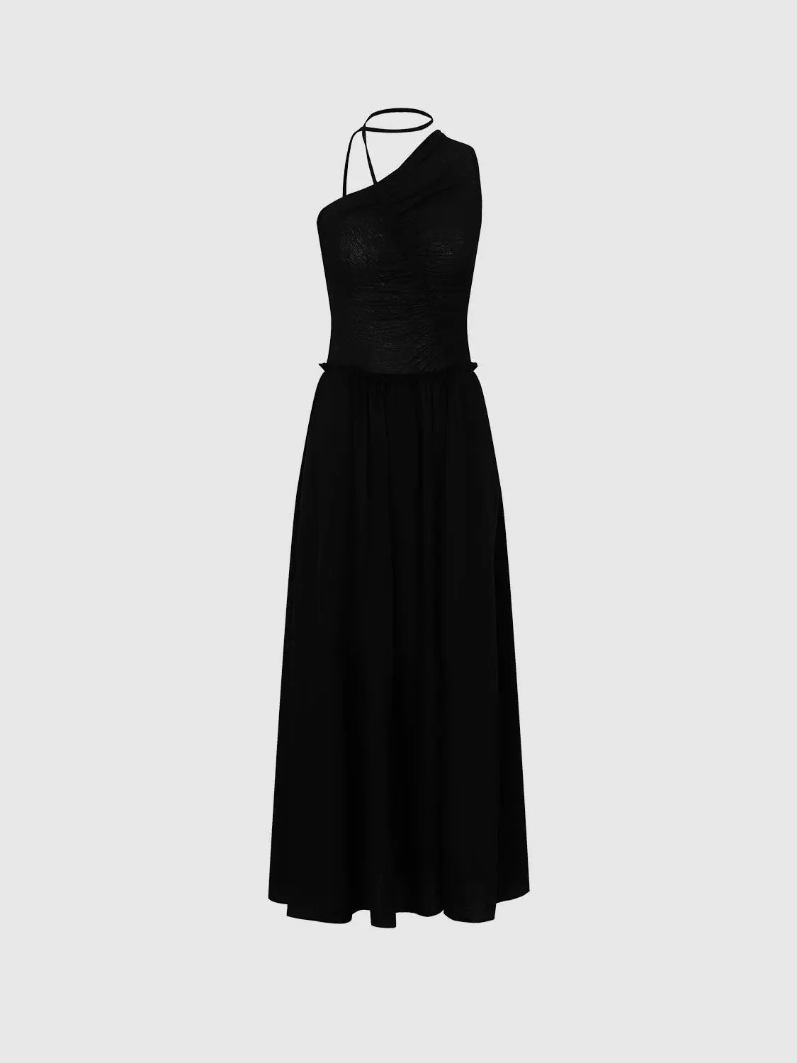 11214-one-shoulder-sleeveless-seamed-a-line-midi-dresses-with-string-detail-4.webp One Shoulder Sleeveless Seamed A-Line Midi Dresses With String Detail