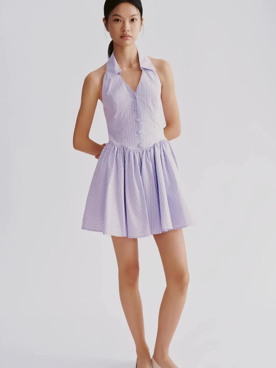 11255-halter-neck-open-back-striped-a-line-mini-dresses-for-summer-5.webp Halter Neck Open Back Striped A-Line Mini Dresses for Summer