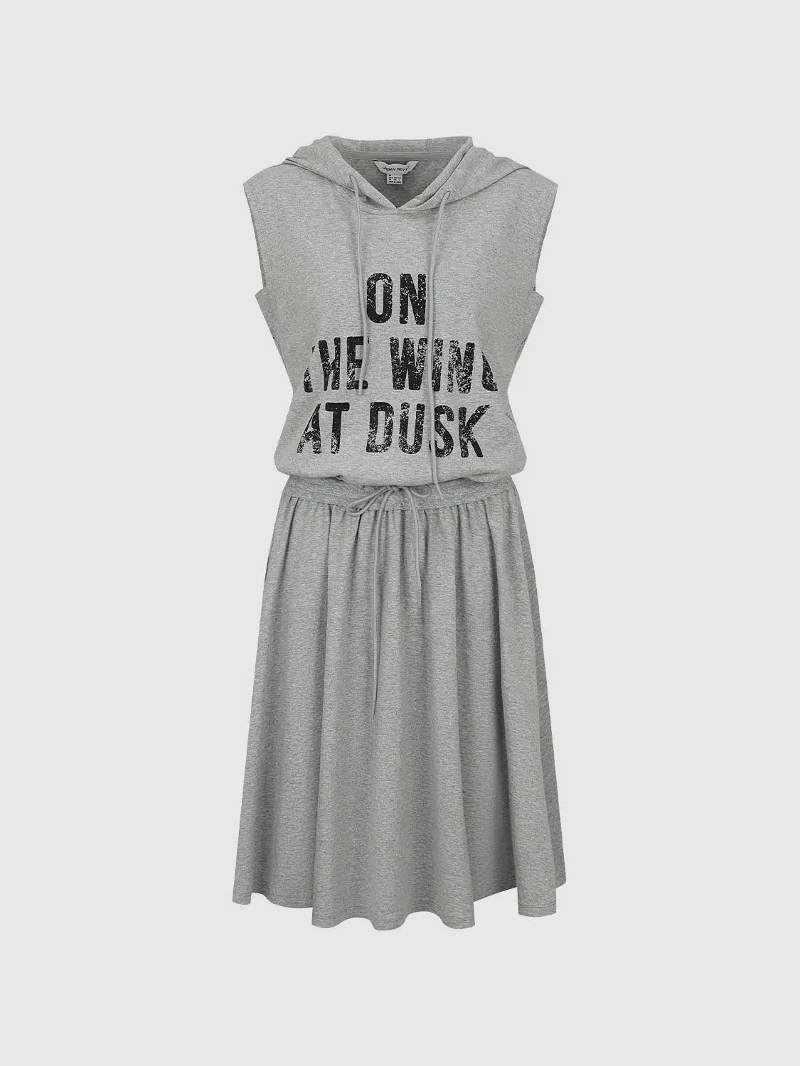 Hooded Sleeveless Seamed A-Line Midi Dresses