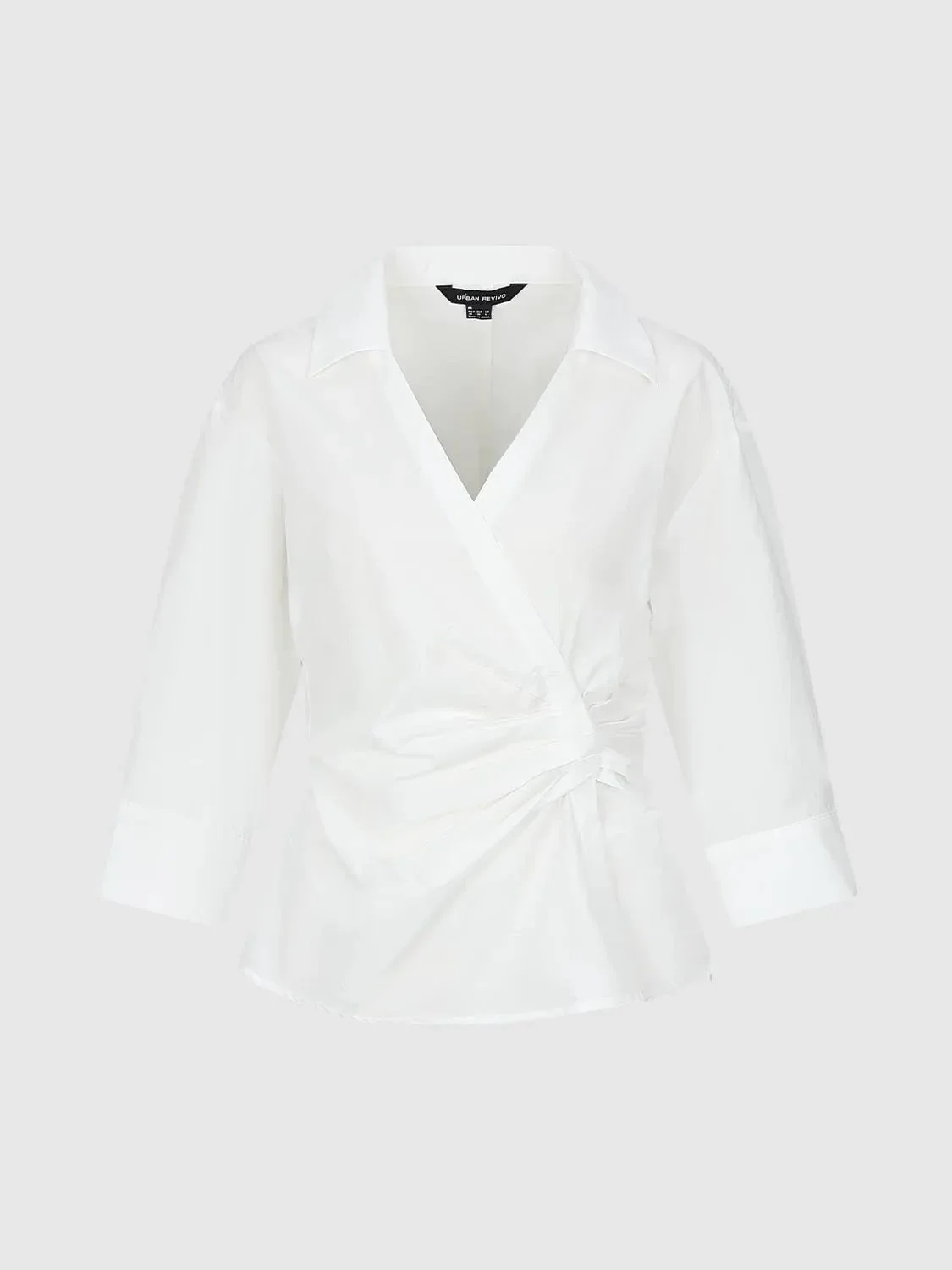 1128-v-neck-ruched-cropped-overhead-shirts-7.webp V-Neck Ruched Cropped Overhead Shirts