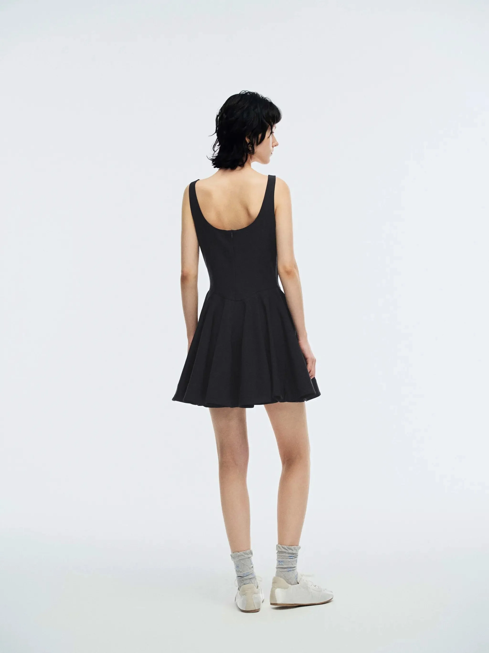 Strappy Stretch Nipped-Waist A-Line Dresses