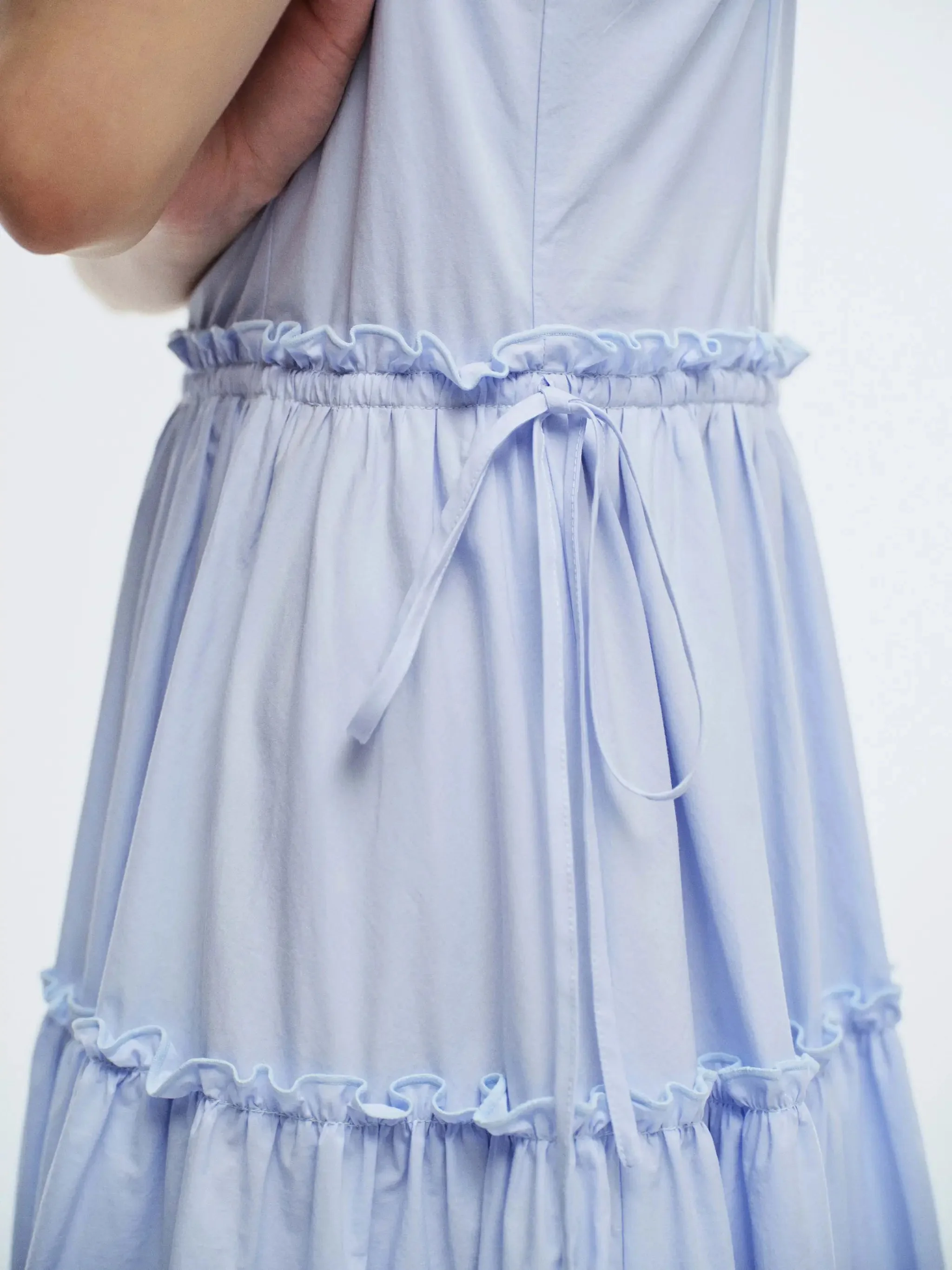 11309-ruffle-detail-shirred-a-line-midi-dresses-for-elegant-look-11.webp Ruffle Detail Shirred A-Line Midi Dresses For Elegant Look