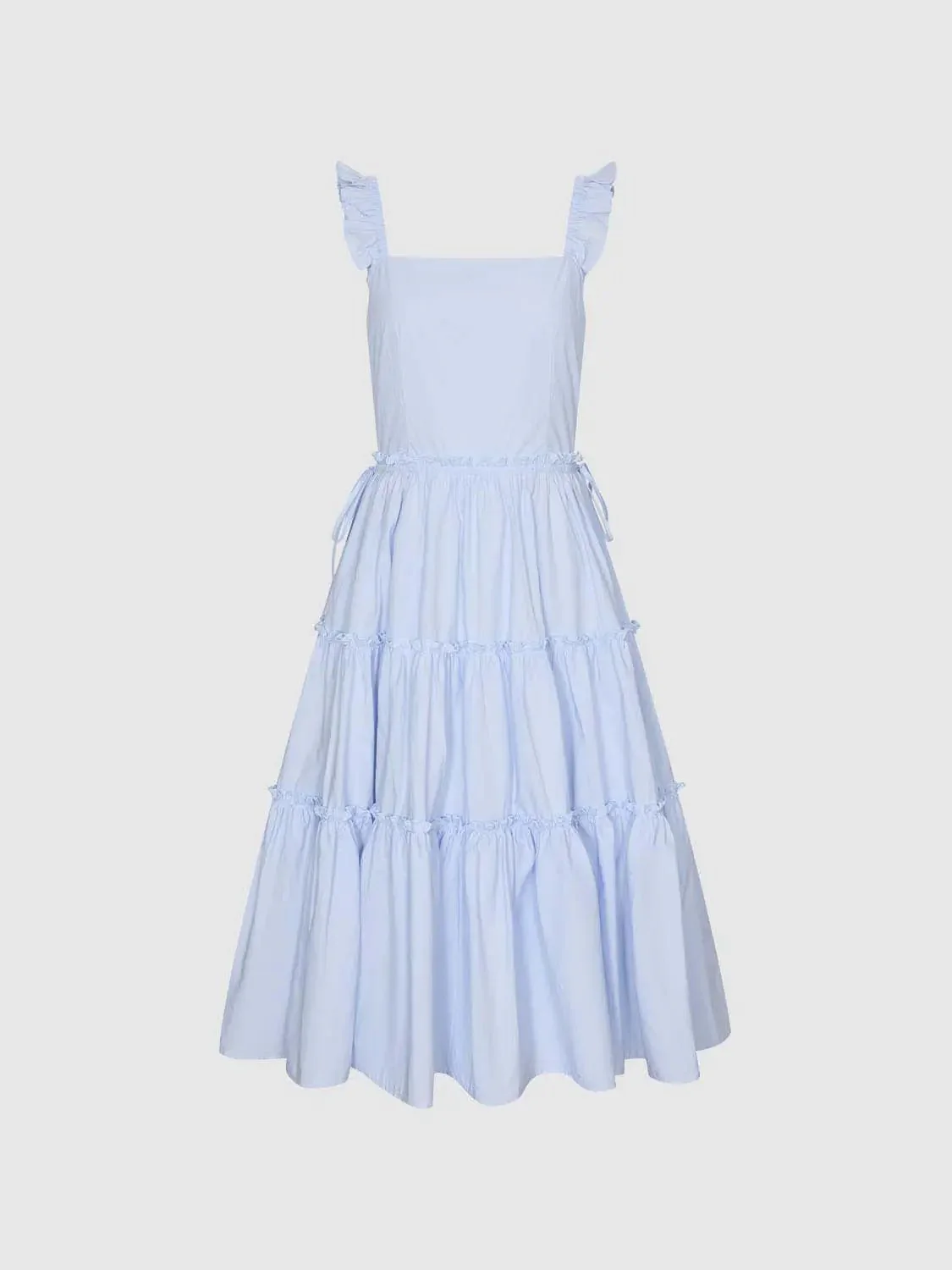 11309-ruffle-detail-shirred-a-line-midi-dresses-for-elegant-look-15.webp Ruffle Detail Shirred A-Line Midi Dresses For Elegant Look