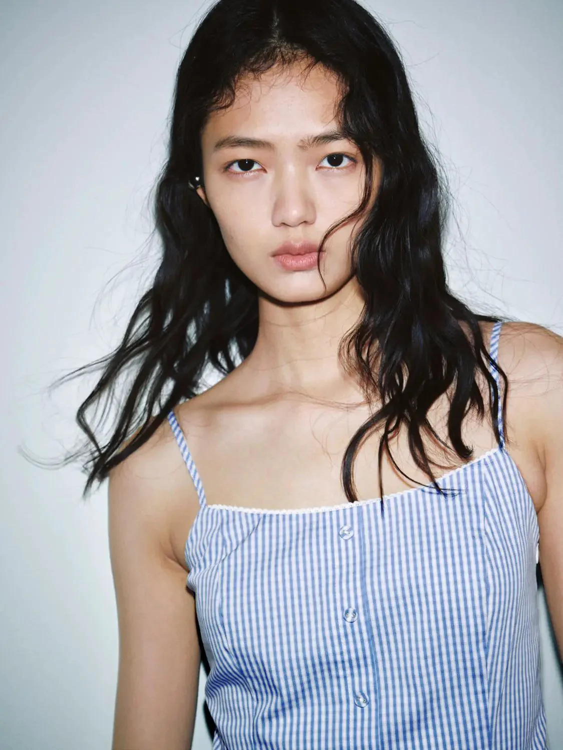Contrast Striped Strappy Button Detail A-Line Mini Dresses