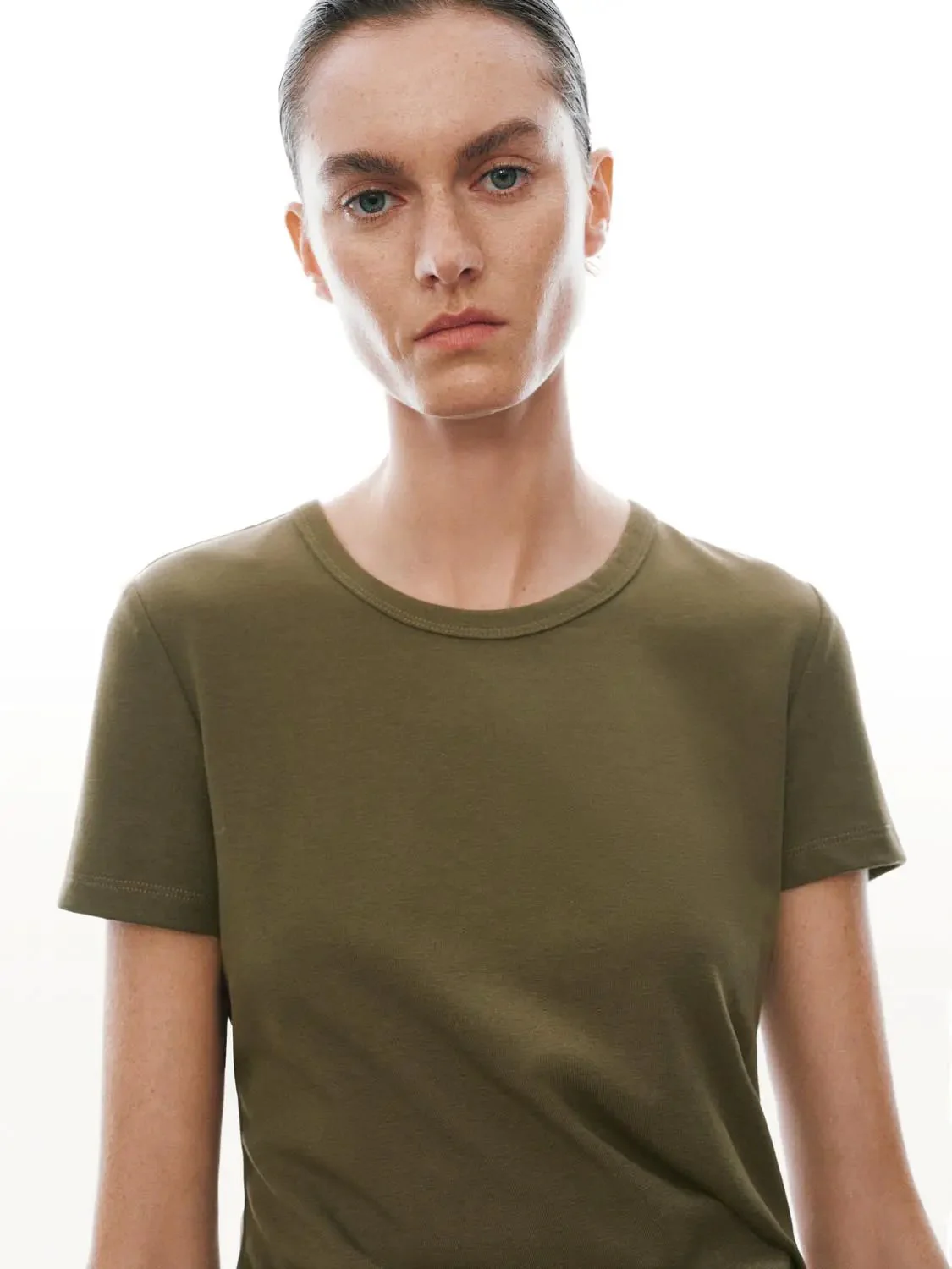 Draped Short Sleeve A-Line Crepe Midi Dresses