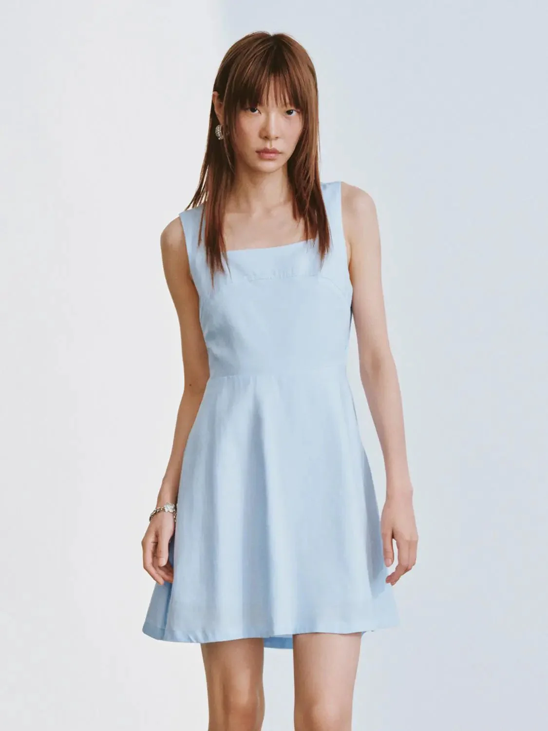 Square Neck Strappy A-Line Mini Dresses Casual Summer Party