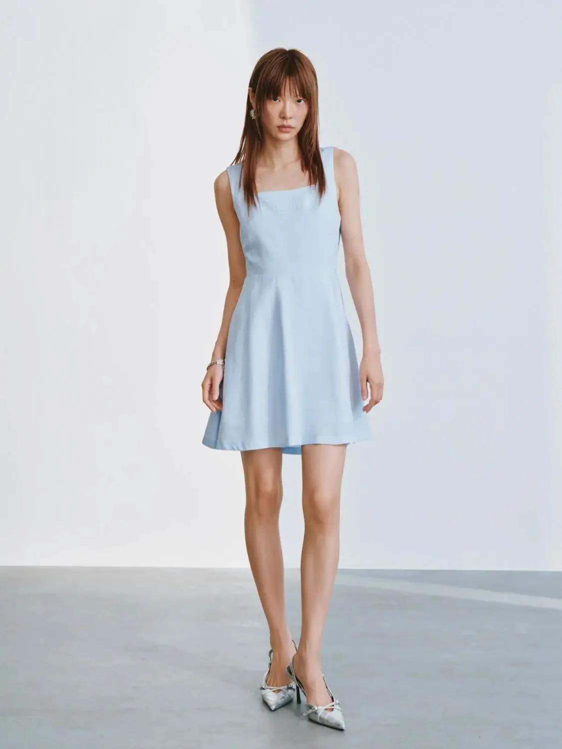 Square Neck Strappy A-Line Mini Dresses Casual Summer Party