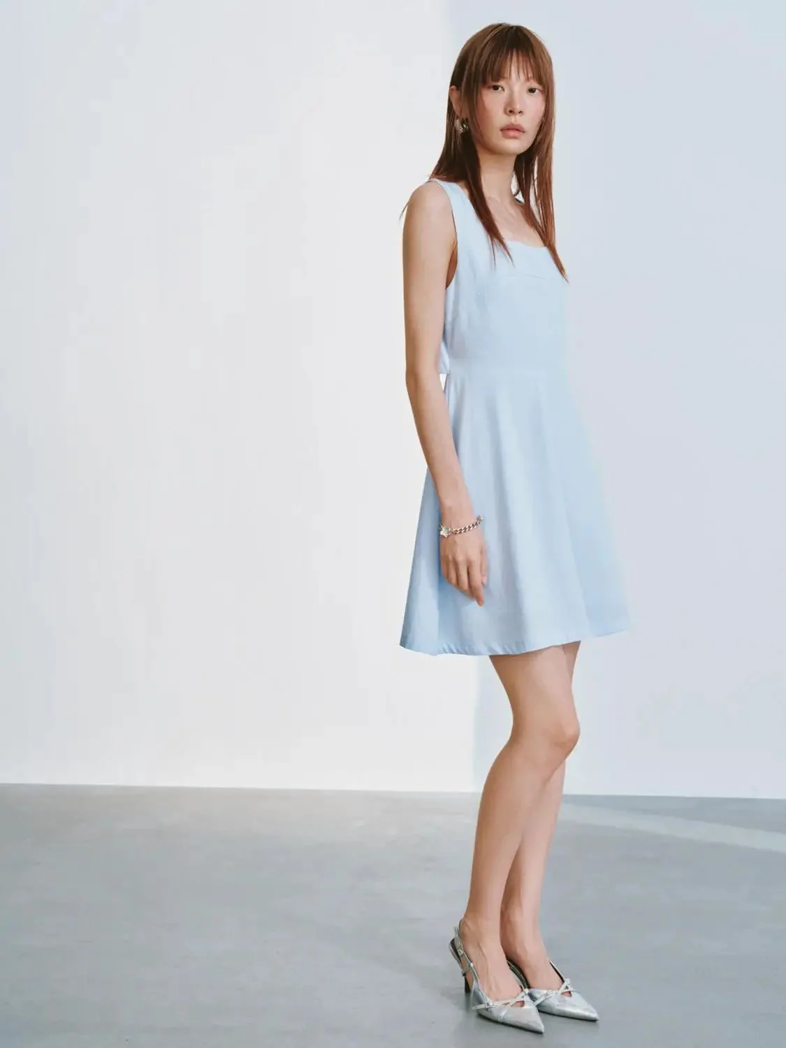Square Neck Strappy A-Line Mini Dresses Casual Summer Party